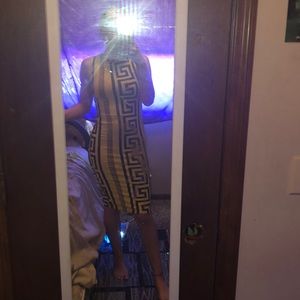 Black and yellow tube dress